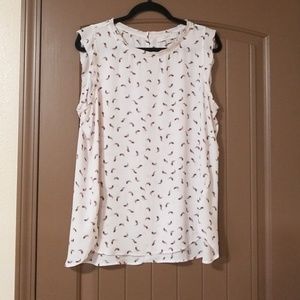 Loft peacock feather print blouse